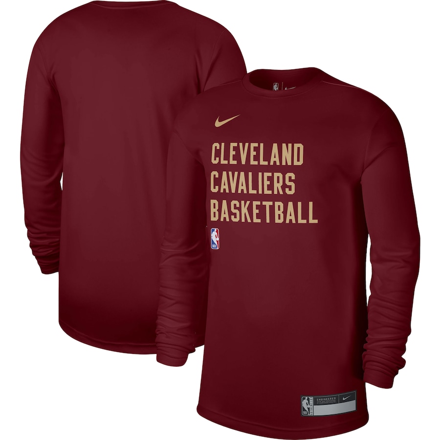 Men's Cleveland Cavaliers Wine 2023/24 Legend On-Court Practice Long Sleeve Nike T-Shirt Men's Cleveland Cavaliers Wine 2023/24 Legend On-Court Practice Long Sleeve Nike T-Shirt