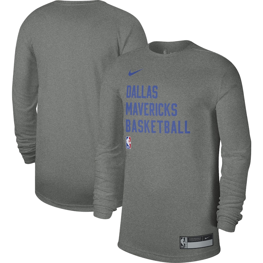 Women's Dallas Mavericks Heather Gray 2023/24 Legend On-Court Practice Long Sleeve Nike T-Shirt