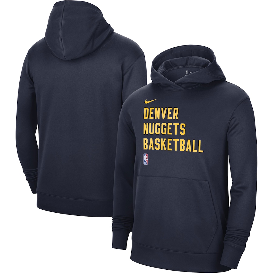 Men's Denver Nuggets Navy 2023/24 Performance Spotlight On-Court Practice Nike Pullover Hoodie Men's Denver Nuggets Navy 2023/24 Performance Spotlight On-Court Practice Nike Pullover Hoodie