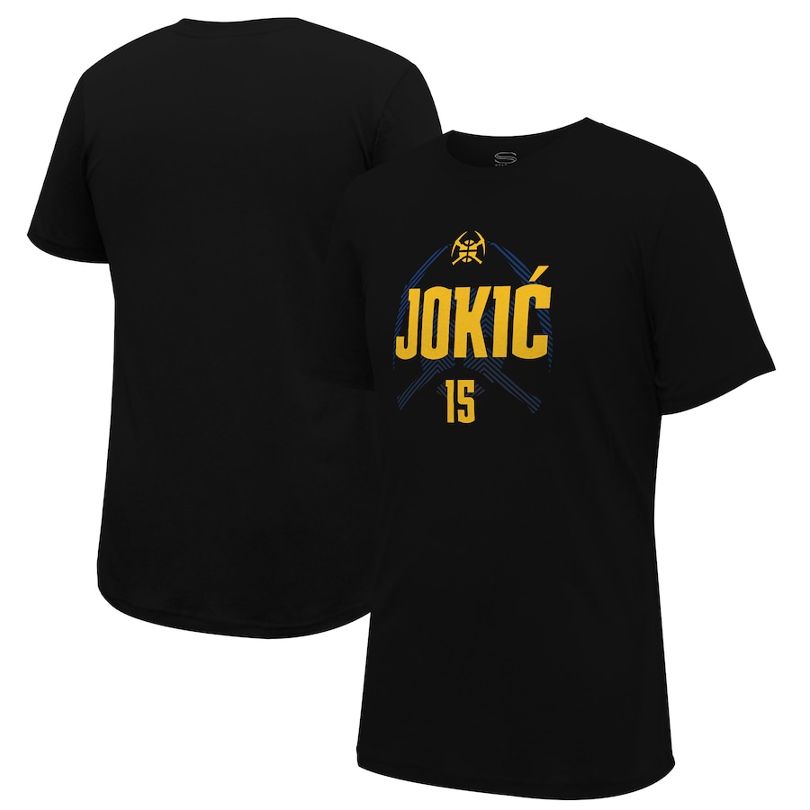 Men's Denver Nuggets Nikola Jokic Stadium Essentials Black 2023/24 City Edition Player Graphic T-Shirt