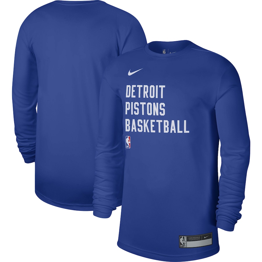 Women's Detroit Pistons Blue 2023/24 Legend On-Court Practice Long Sleeve Nike T-Shirt