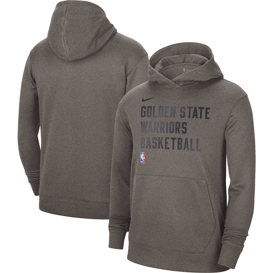 Men's Golden State Warriors Olive 2023/24 Performance Spotlight On-Court Practice Nike Pullover Hoodie Men's Golden State Warriors Olive 2023/24 Performance Spotlight On-Court Practice Nike Pullover Hoodie