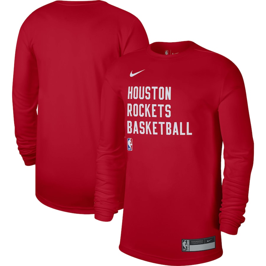 Men's Houston Rockets Red 2023/24 Legend On-Court Practice Long Sleeve Nike T-Shirt