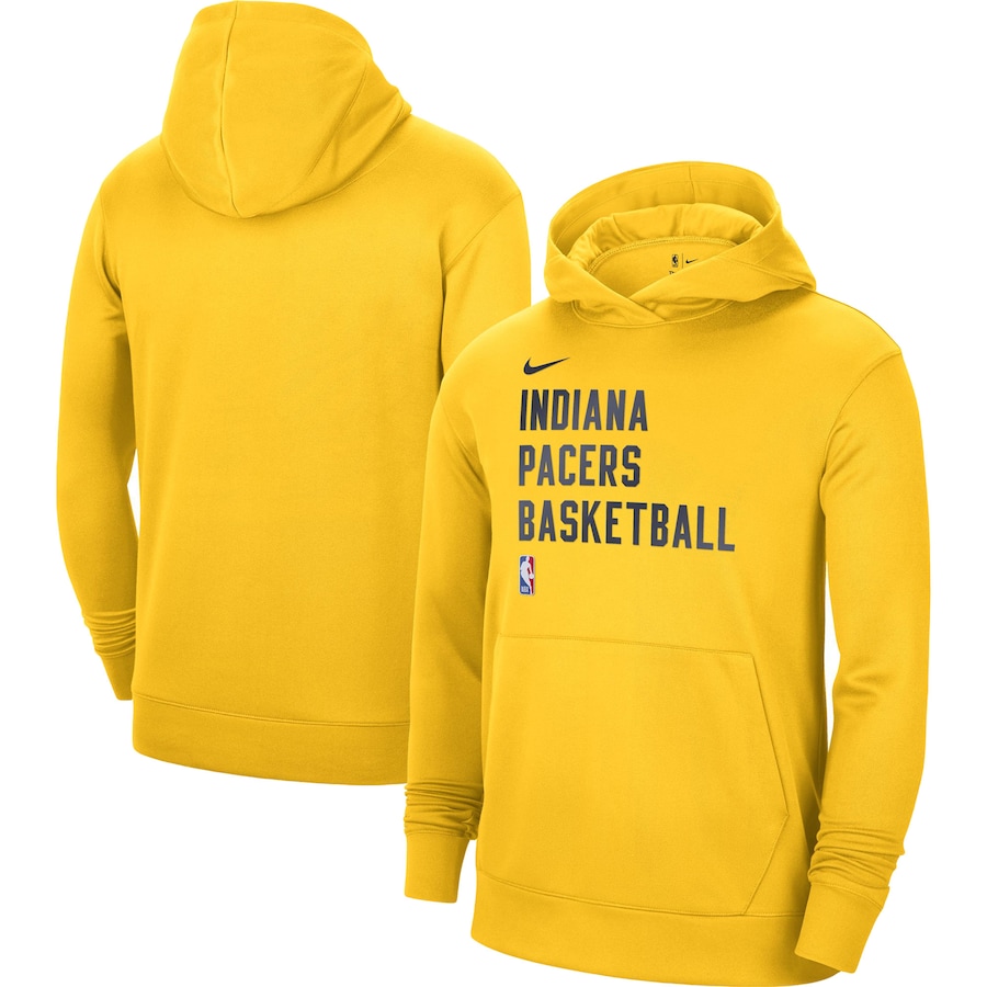 Men's Indiana Pacers Gold 2023/24 Performance Spotlight On-Court Practice Nike Pullover Hoodie Men's Indiana Pacers Gold 2023/24 Performance Spotlight On-Court Practice Nike Pullover Hoodie