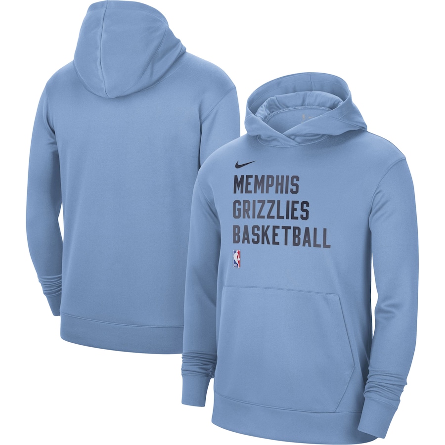 Men's Memphis Grizzlies Light Blue 2023/24 Performance Spotlight On-Court Practice Nike Pullover Hoodie