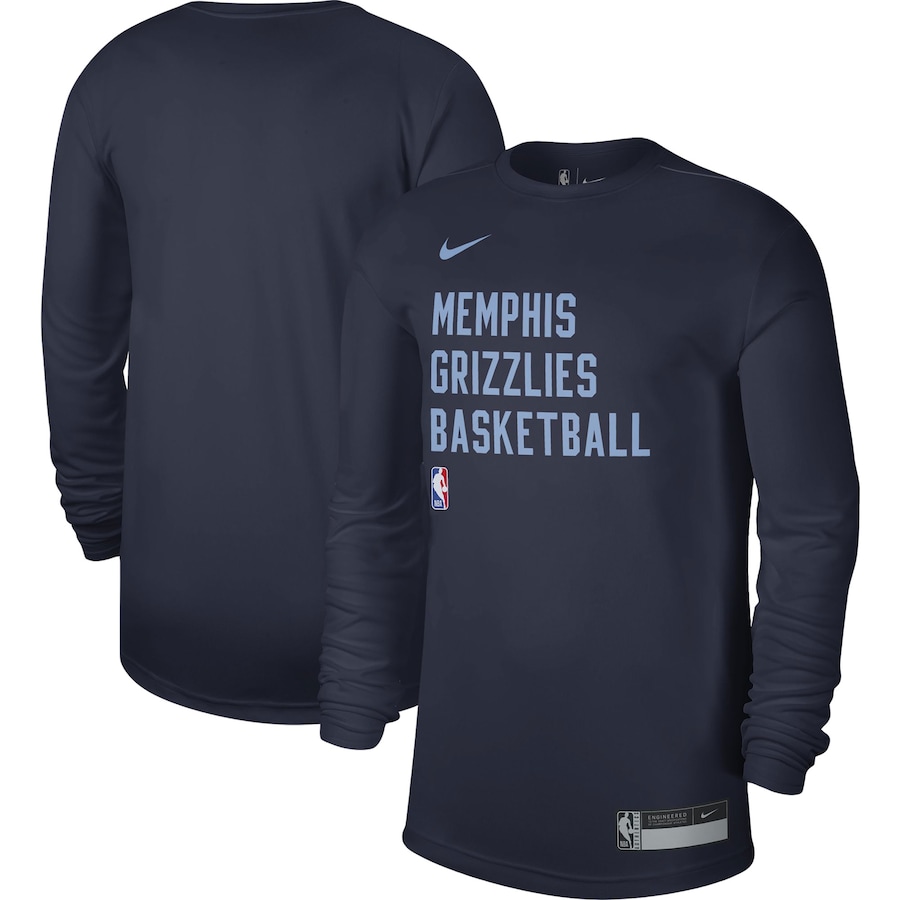 Men's Memphis Grizzlies Navy 2023/24 Legend On-Court Practice Long Sleeve Nike T-Shirt