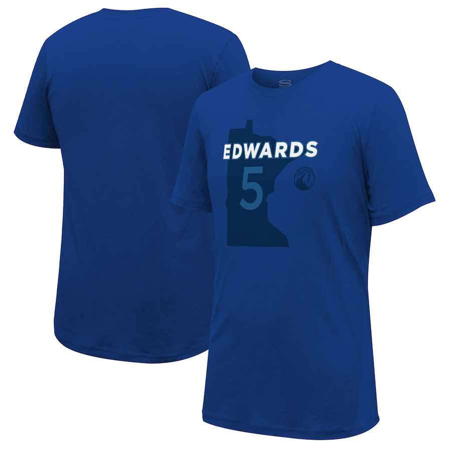 Men's Minnesota Timberwolves Anthony Edwards Stadium Essentials Royal 2023/24 City Edition Player Graphic T-Shirt