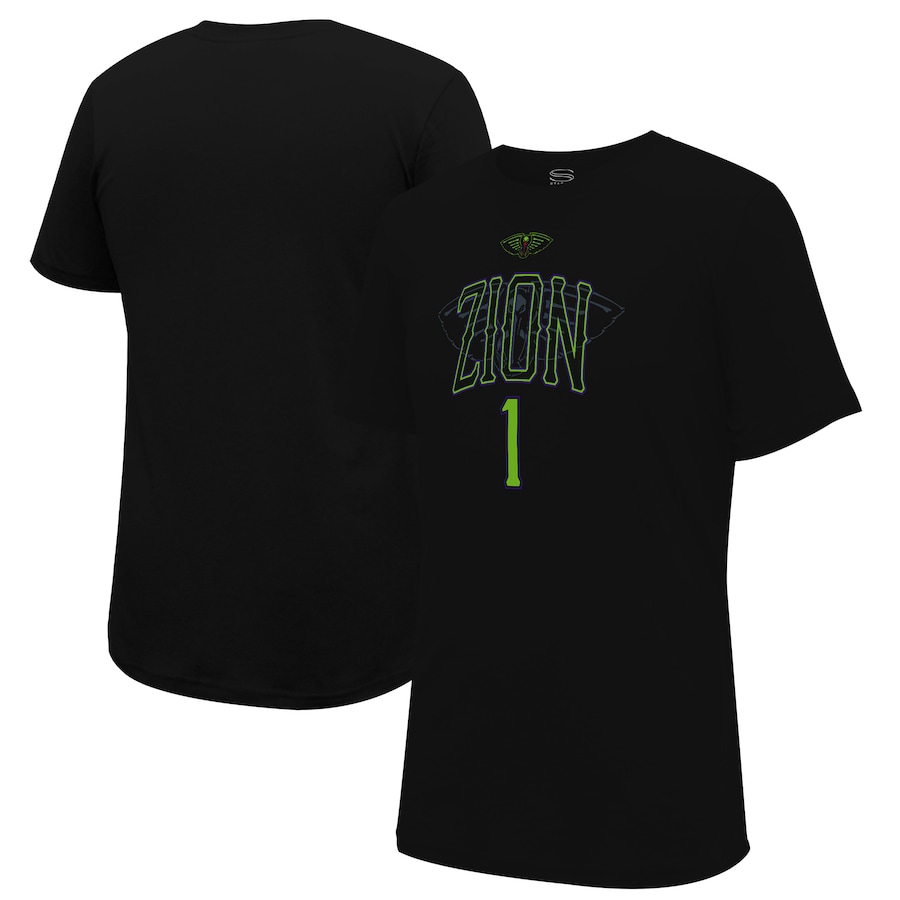 Men's New Orleans Pelicans Zion Williamson Stadium Essentials Black 2023/24 City Edition Player Graphic T-Shirt