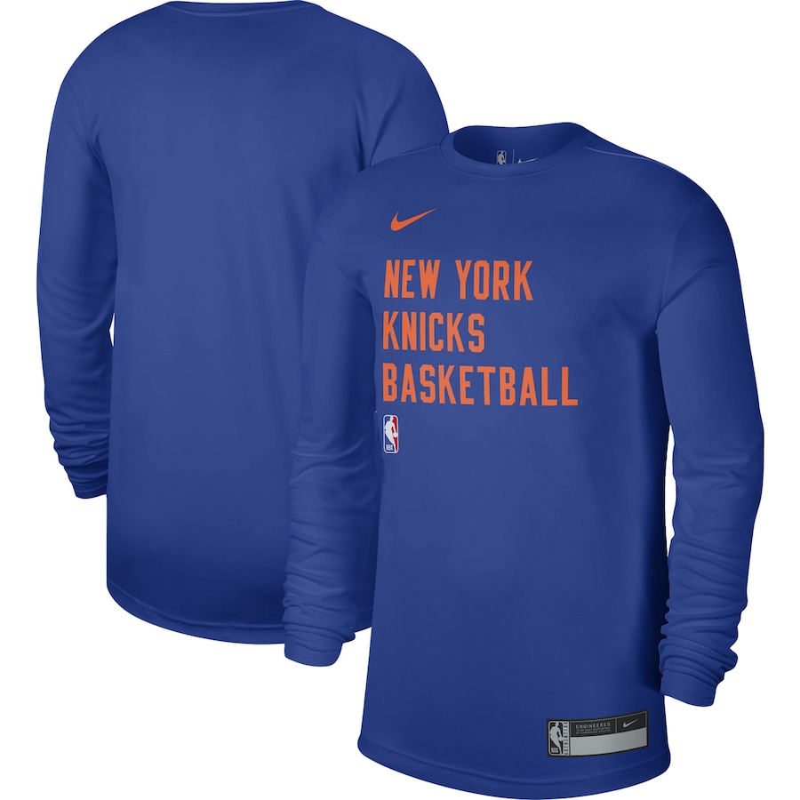 Men's New York Knicks Blue 2023/24 Legend On-Court Practice Long Sleeve Nike T-Shirt Men's New York Knicks Blue 2023/24 Legend On-Court Practice Long Sleeve Nike T-Shirt