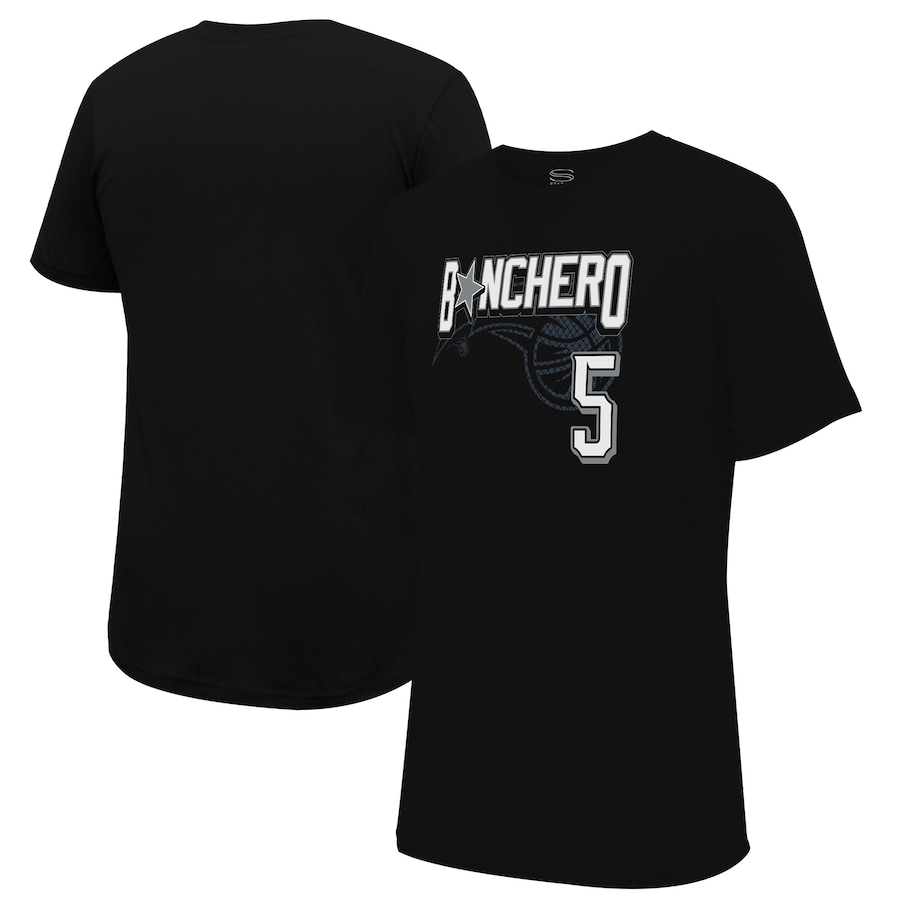 Men's Orlando Magic Paolo Banchero Stadium Essentials Black 2023/24 City Edition Player Graphic T-Shirt