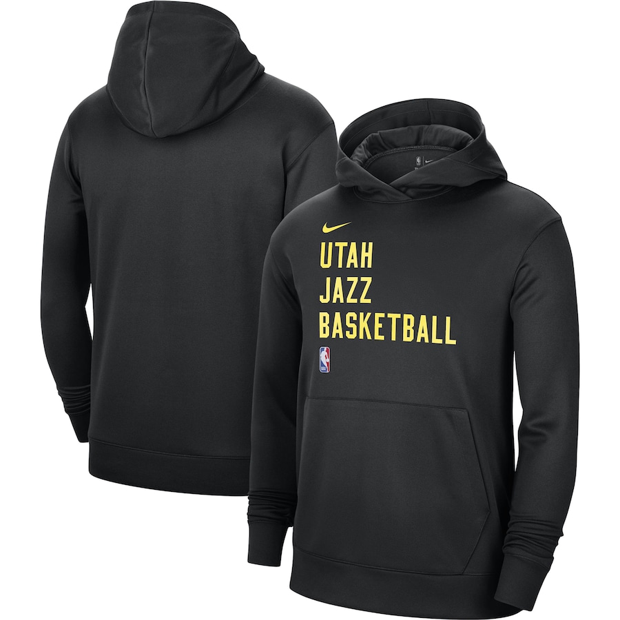 Men's Utah Jazz Black 2023/24 Performance Spotlight On-Court Practice Nike Pullover Hoodie