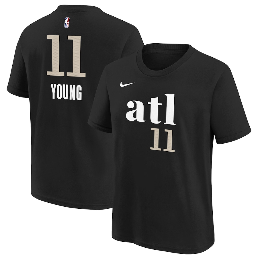 Child's Atlanta Hawks Trae Young Black 2023/24 City Edition Nike T-Shirt