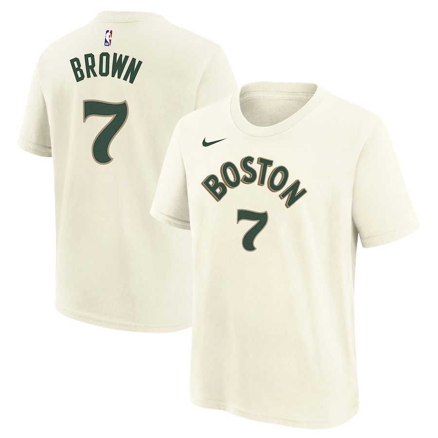 Child's Boston Celtics Jaylen Brown Cream 2023/24 City Edition Nike T-Shirt Child's Boston Celtics Jaylen Brown Cream 2023/24 City Edition Nike T-Shirt