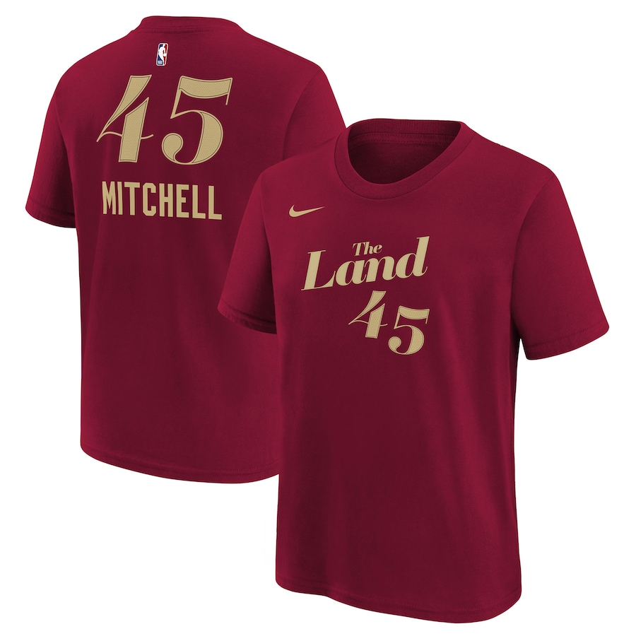 Child's Cleveland Cavaliers Donovan Mitchell Wine 2023/24 City Edition Nike T-Shirt