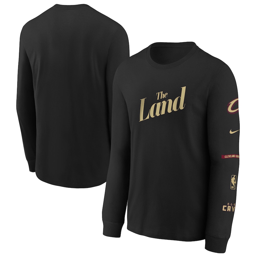 Child's Cleveland Cavaliers Black 2023/24 City Edition Max90 Long Sleeve Nike T-Shirt