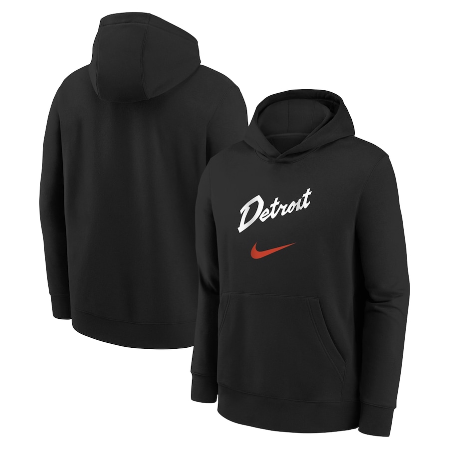 Child's Detroit Pistons Black 2023/24 City Edition Essential Nike Pullover Hoodie Child's Detroit Pistons Black 2023/24 City Edition Essential Nike Pullover Hoodie