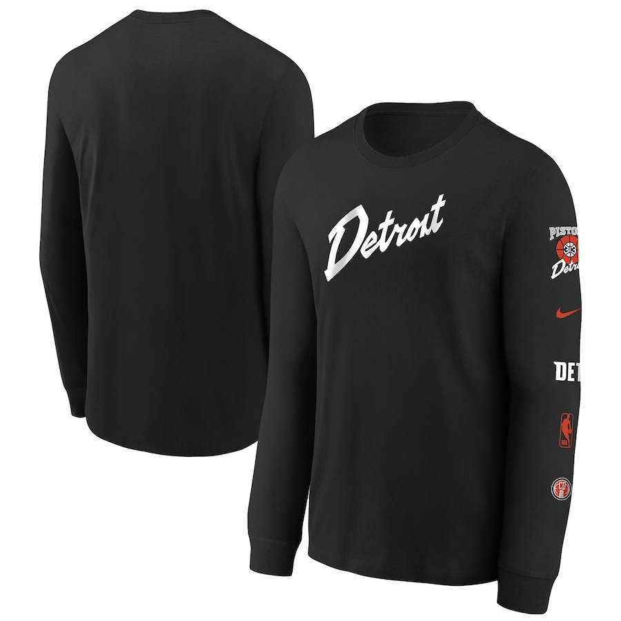 Child's Detroit Pistons Black 2023/24 City Edition Max90 Long Sleeve Nike T-Shirt Child's Detroit Pistons Black 2023/24 City Edition Max90 Long Sleeve Nike T-Shirt
