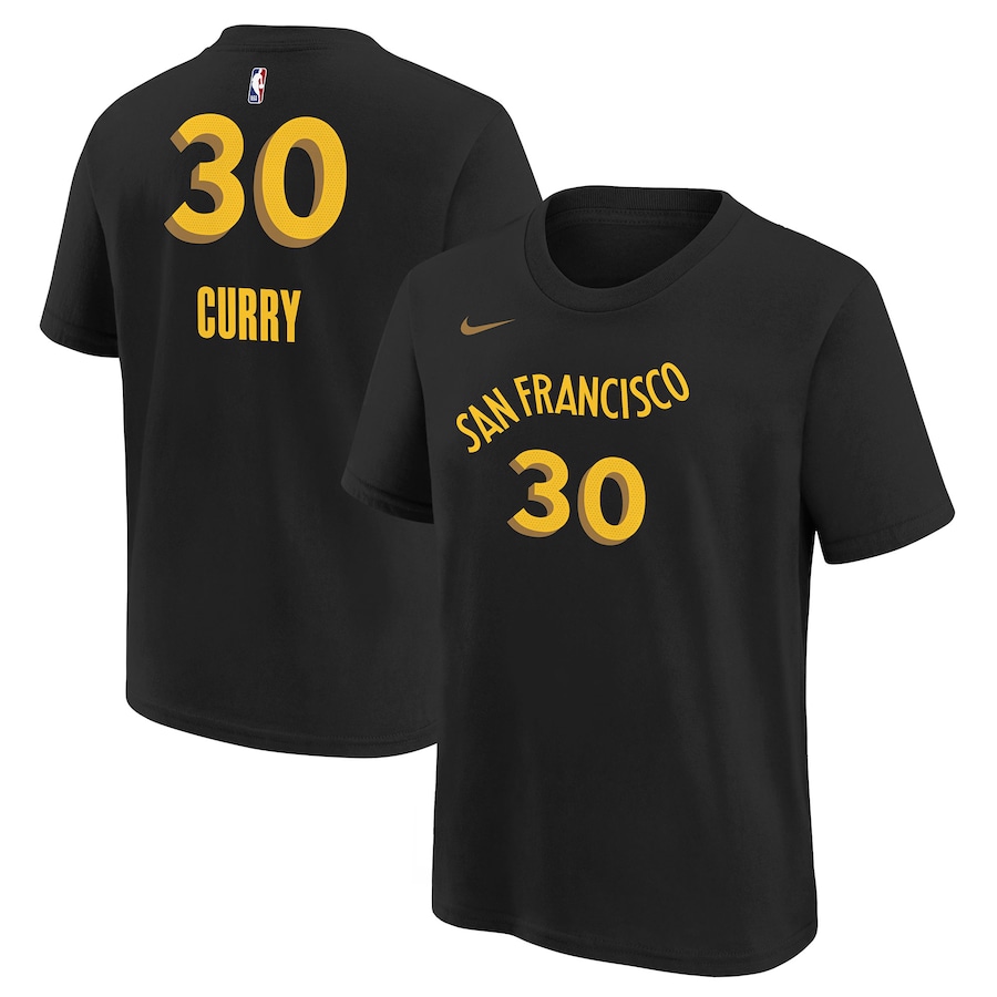 Child's Golden State Warriors Stephen Curry Black 2023/24 City Edition Nike T-Shirt Child's Golden State Warriors Stephen Curry Black 2023/24 City Edition Nike T-Shirt