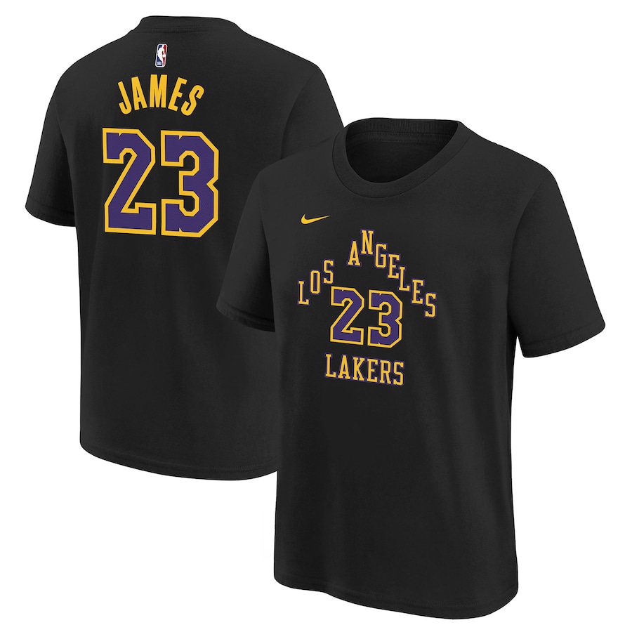 Child's Los Angeles Lakers LeBron James Black 2023/24 City Edition Nike T-Shirt