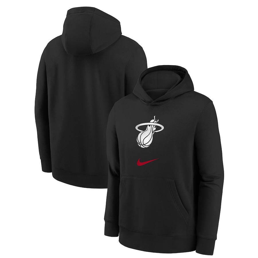 Child's Miami Heat Black 2023/24 City Edition Essential Nike Pullover Hoodie