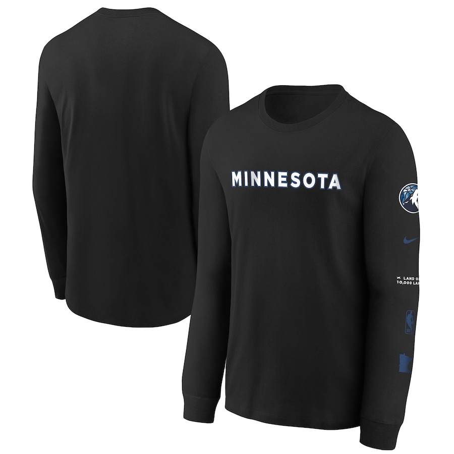 Child's Minnesota Timberwolves Black 2023/24 City Edition Max90 Long Sleeve Nike T-Shirt Child's Minnesota Timberwolves Black 2023/24 City Edition Max90 Long Sleeve Nike T-Shirt