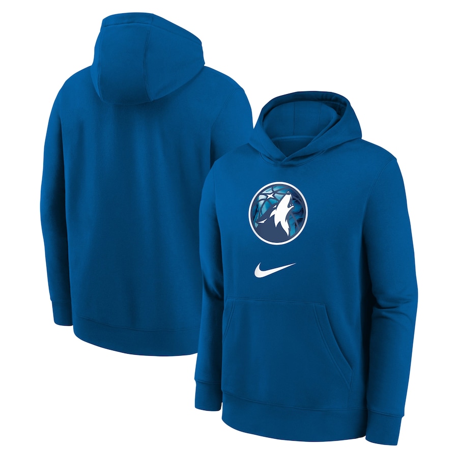 Child's Minnesota Timberwolves Blue 2023/24 City Edition Essential Nike Pullover Hoodie