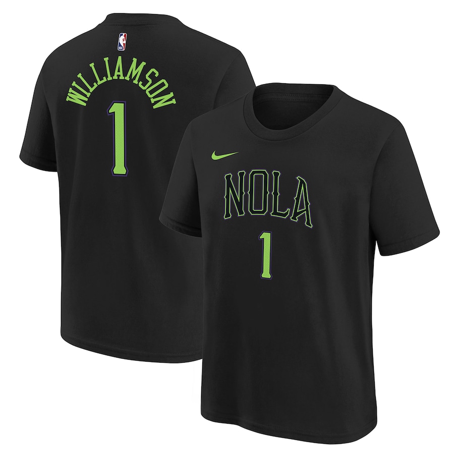 Child's New Orleans Pelicans Zion Williamson Black 2023/24 City Edition Nike T-Shirt