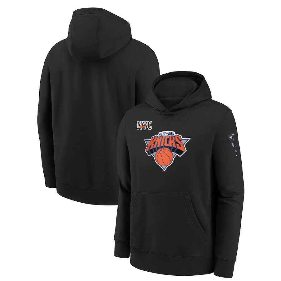 Child's New York Knicks Black 2023/24 City Edition Courtside Nike Pullover Hoodie