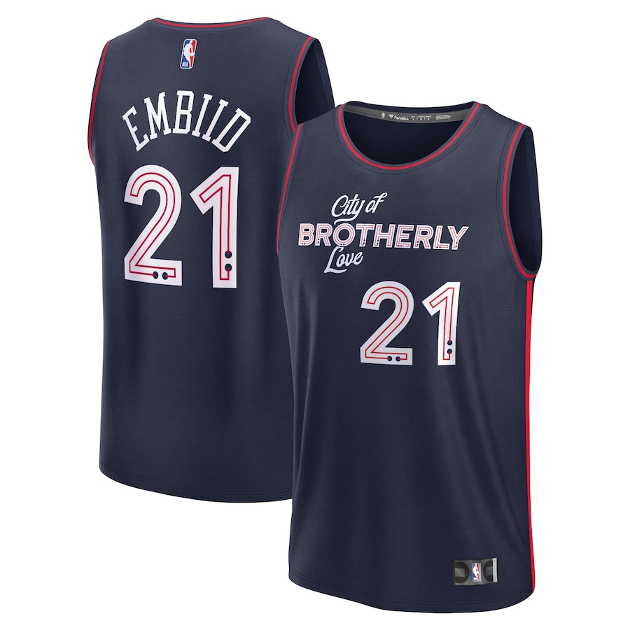 Child's Philadelphia 76ers Joel Embiid Navy Fast Break 2023/24 City Edition Jersey