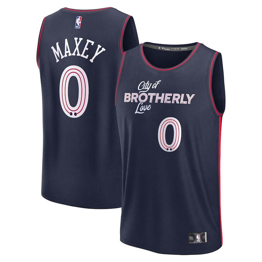 Child's Philadelphia 76ers Tyrese Maxey Navy Fast Break 2023/24 City Edition Jersey