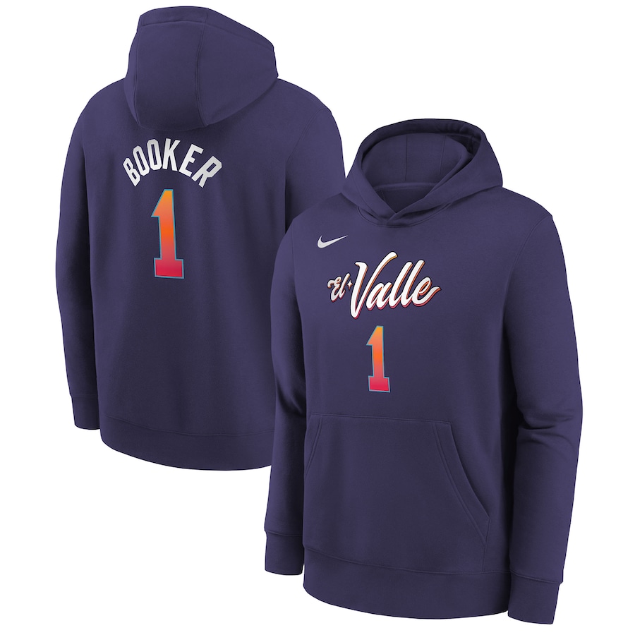 Child's Phoenix Suns Devin Booker Purple 2023/24 City Edition Nike Pullover Hoodie