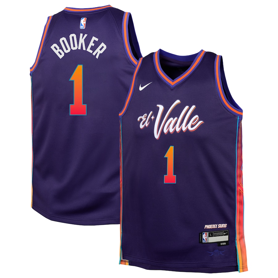 Child's Phoenix Suns Devin Booker Purple Swingman Replica 2023/24 City Edition Nike Jersey