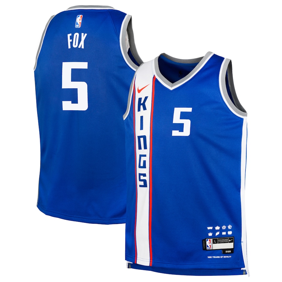 Child's Sacramento Kings De'Aaron Fox Blue Swingman Replica 2023/24 City Edition Nike Jersey