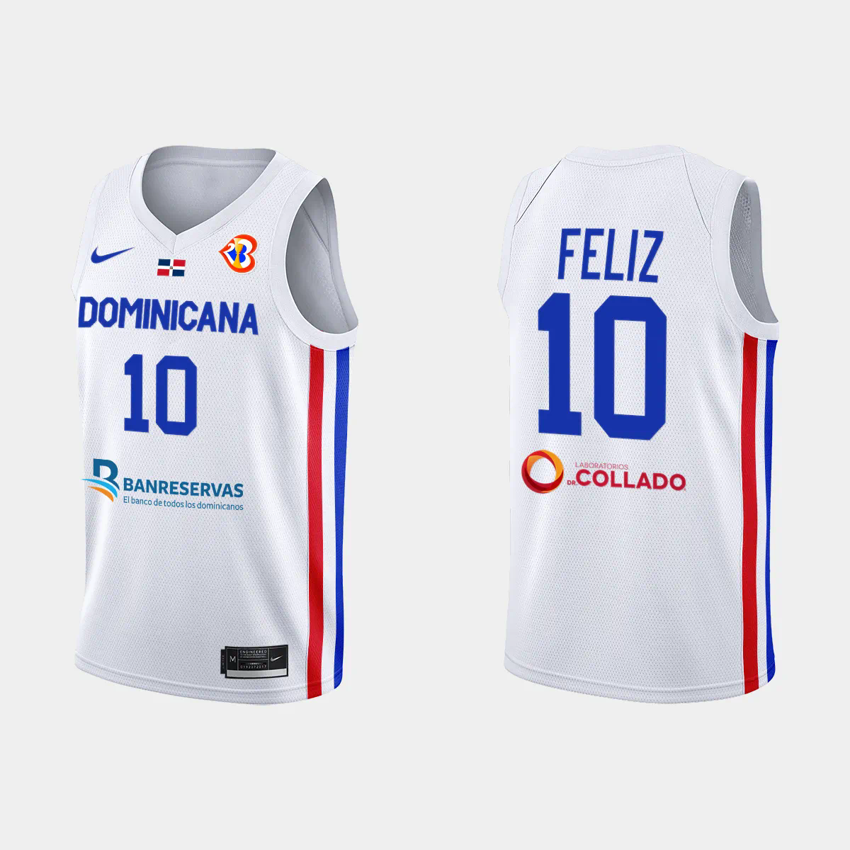 Dominican Republic Basketball Andres Feliz #10 2023 FIBA World Cup White Home Jersey Dominican Republic Basketball Andres Feliz #10 2023 FIBA World Cup White Home Jersey