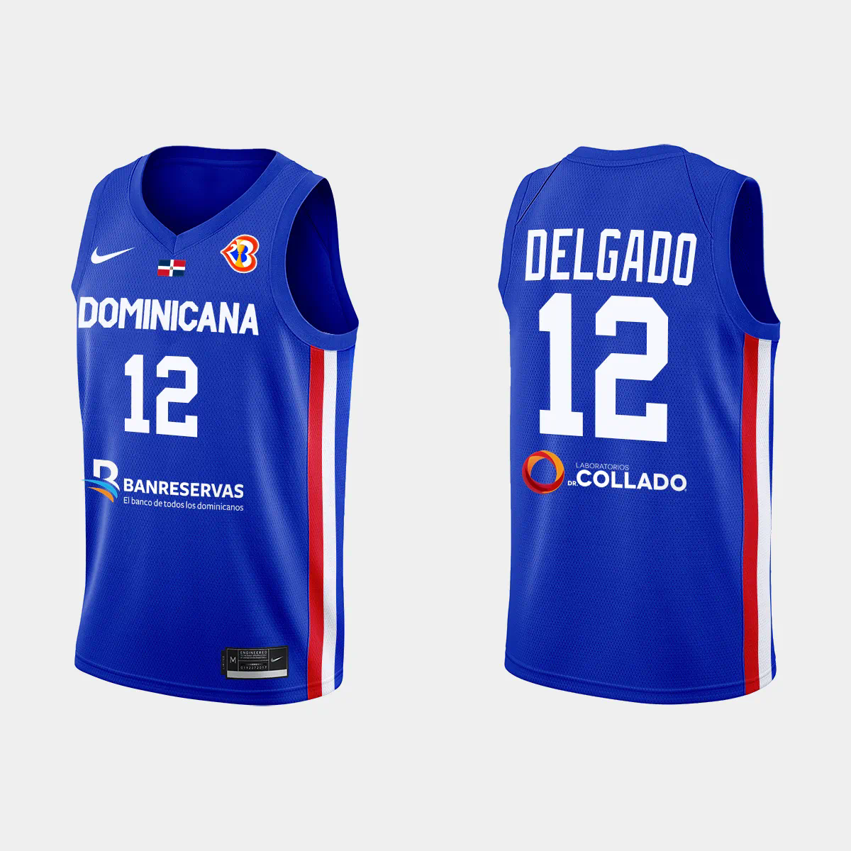 Angel Delgado Dominican Republic Basketball 2023 FIBA World Cup Blue Away Jersey