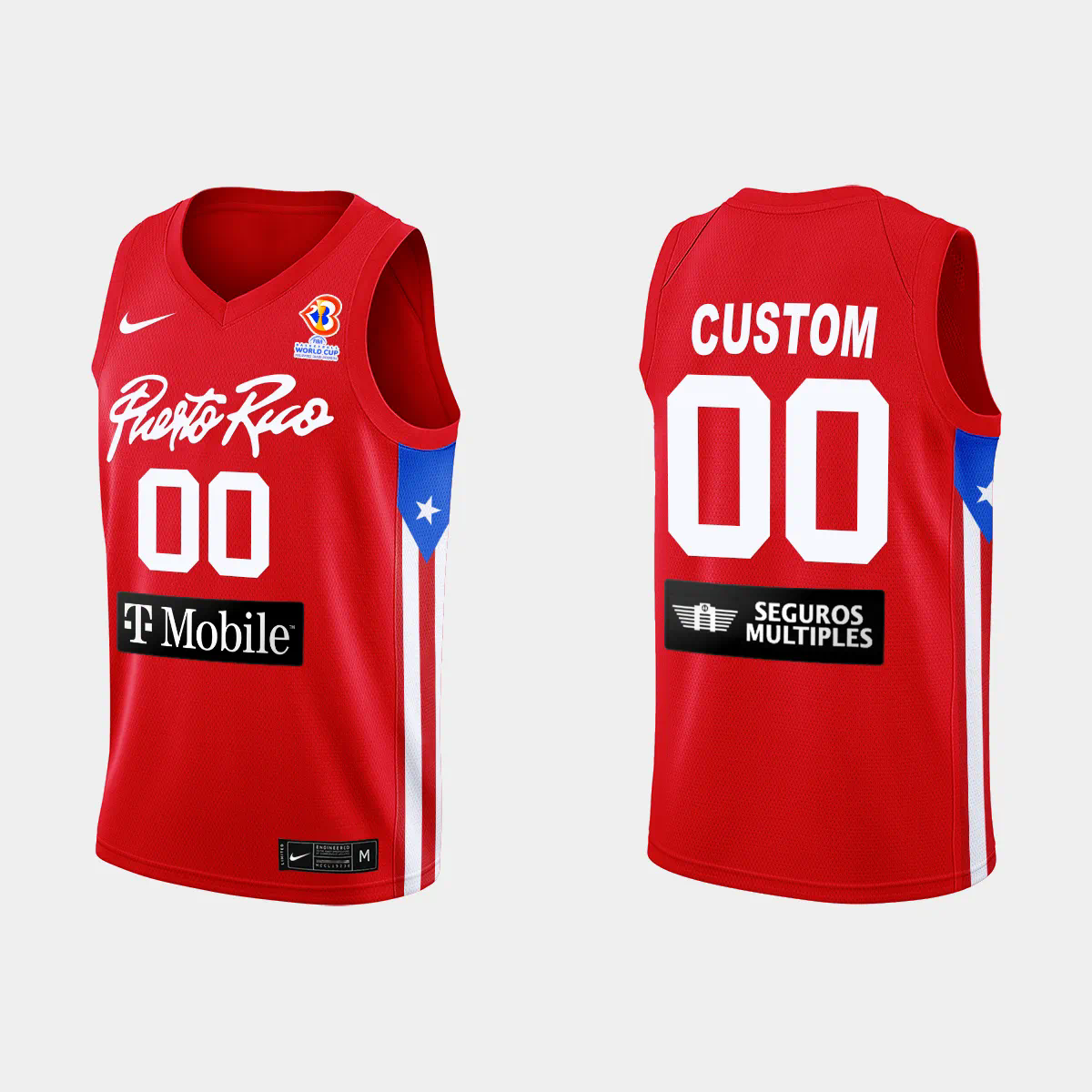 Puerto Rico Basketball Custom Name & Number #00 2023 FIBA World Cup Red Away Jersey Puerto Rico Basketball Custom Name & Number #00 2023 FIBA World Cup Red Away Jersey