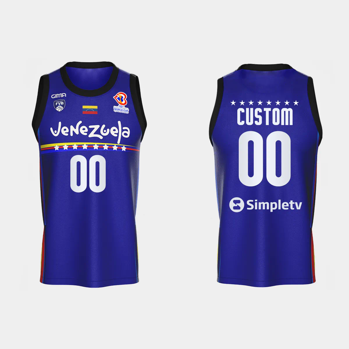 Custom Name & Number Venezuela Basketball 2023 FIBA World Cup Blue Away Jersey Custom Name & Number Venezuela Basketball 2023 FIBA World Cup Blue Away Jersey