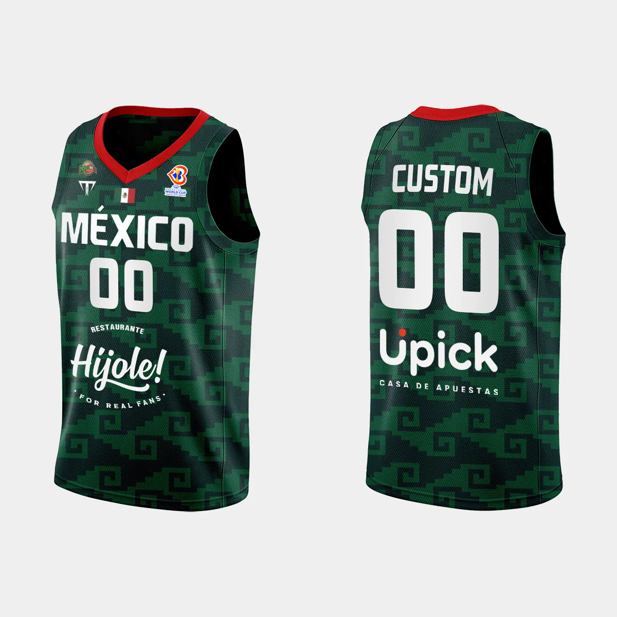 Custom Name & Number Mexico Basketball 2023 FIBA World Cup Green Home Jersey