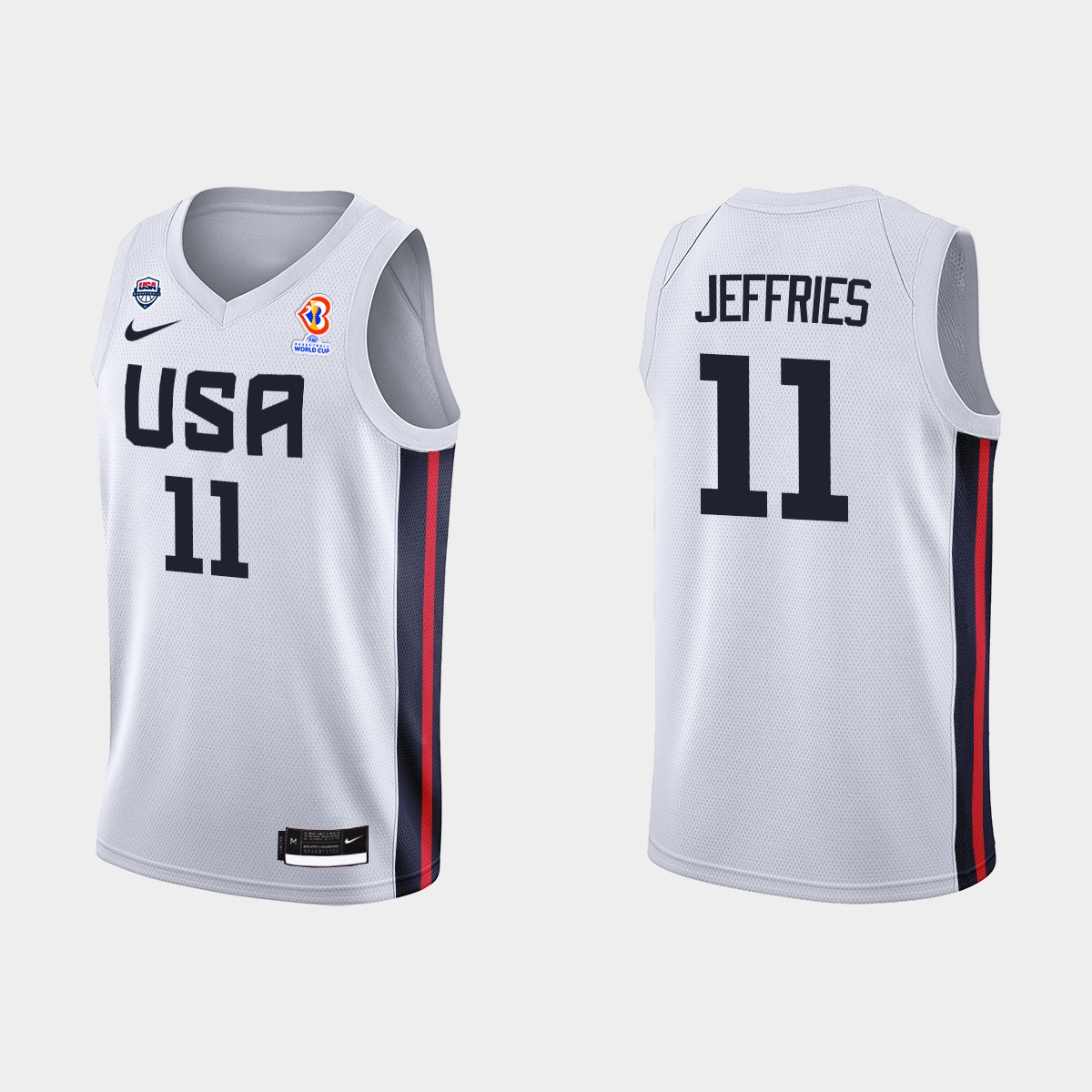 2023 FIBA Basketball World Cup USA Team DaQuan Jeffries White Jersey 2023 FIBA Basketball World Cup USA Team DaQuan Jeffries White Jersey