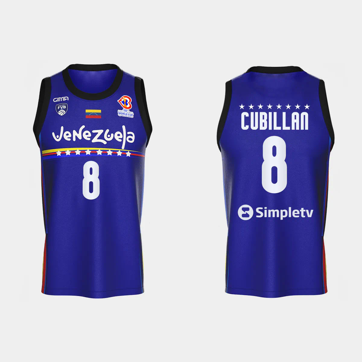 David Cubillan Venezuela Basketball 2023 FIBA World Cup Blue Away Jersey