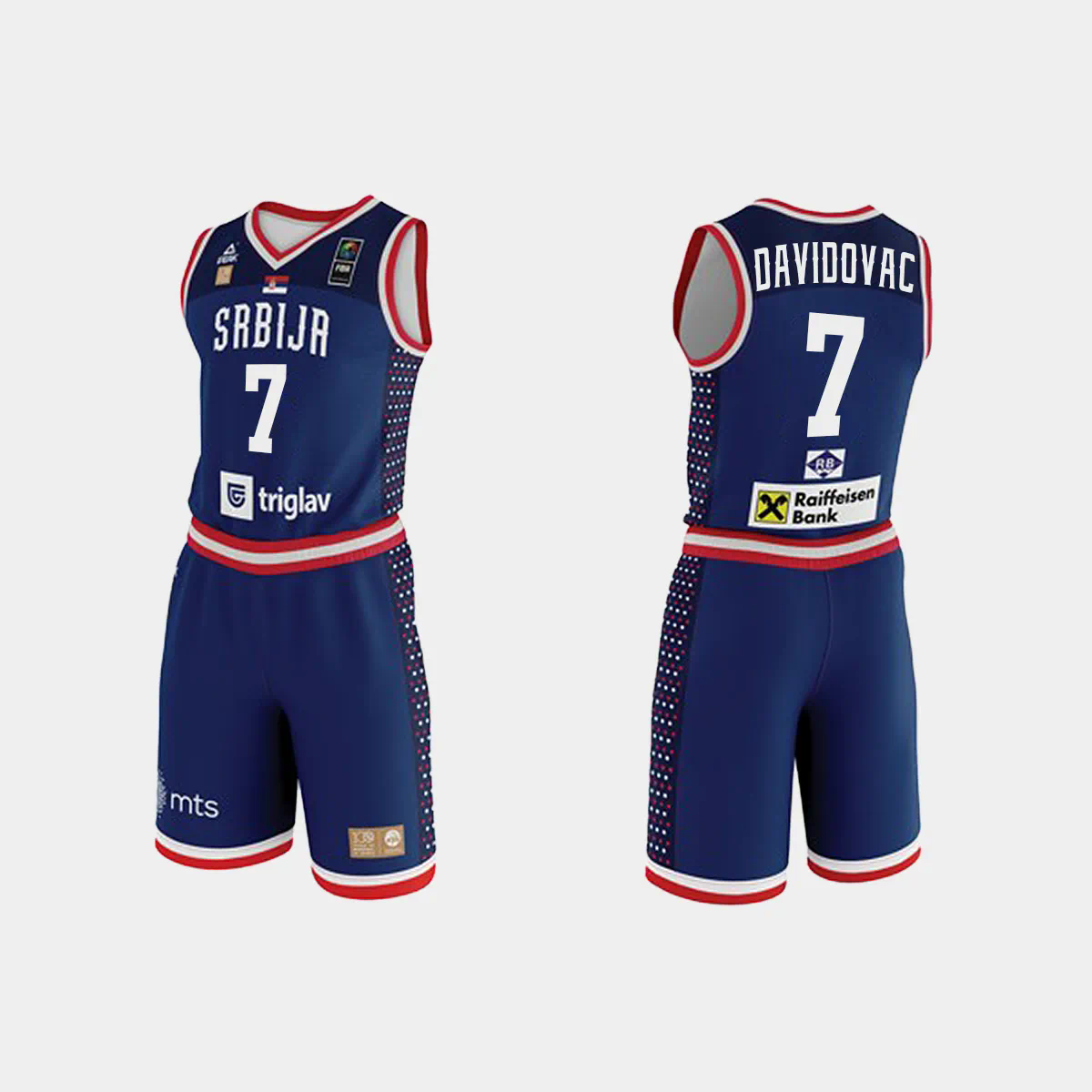 2023 FIBA Basketball World Cup Srbija Dejan Davidovac Navy Jersey With Shorts