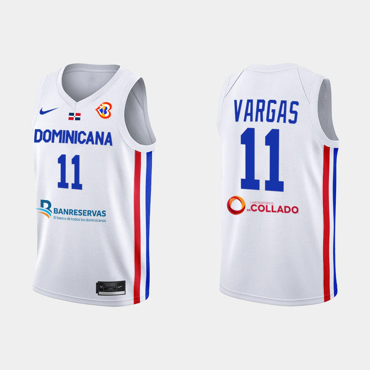 Dominican Republic Basketball Eloy Vargas #11 2023 FIBA World Cup White Home Jersey Dominican Republic Basketball Eloy Vargas #11 2023 FIBA World Cup White Home Jersey