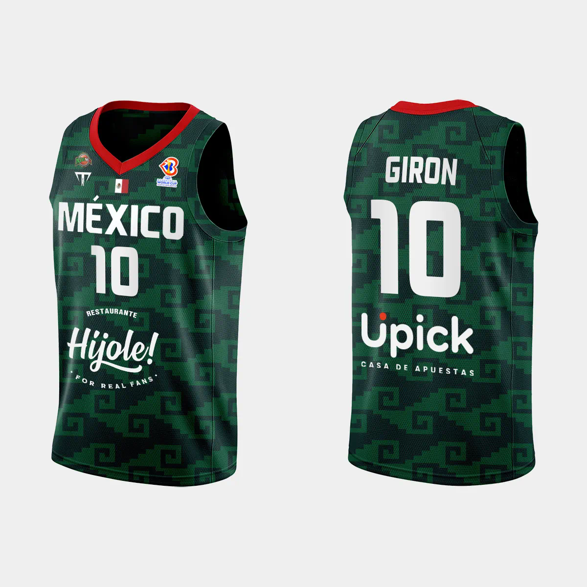 Mexico Basketball Gabriel Giron #10 2023 FIBA World Cup Green Home Jersey Mexico Basketball Gabriel Giron #10 2023 FIBA World Cup Green Home Jersey