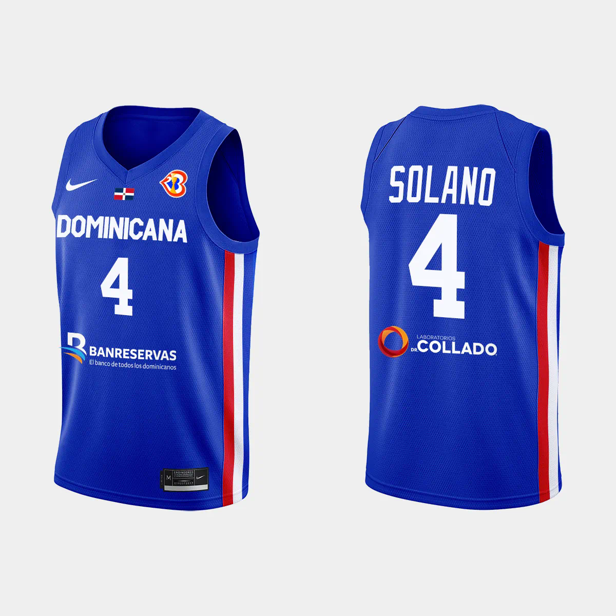 Dominican Republic Basketball Gelvis Solano #4 2023 FIBA World Cup Blue Away Jersey Dominican Republic Basketball Gelvis Solano #4 2023 FIBA World Cup Blue Away Jersey