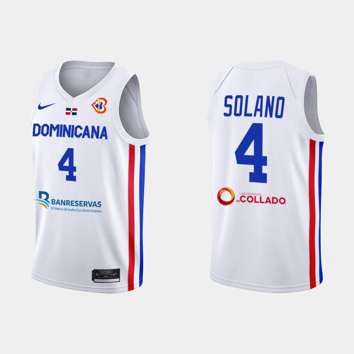 Dominican Republic Basketball Gelvis Solano #4 2023 FIBA World Cup White Home Jersey Dominican Republic Basketball Gelvis Solano #4 2023 FIBA World Cup White Home Jersey