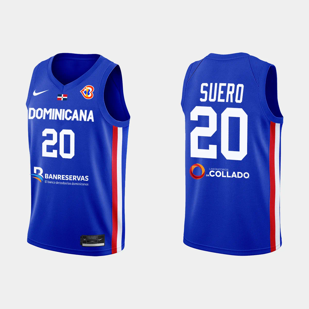 Dominican Republic Basketball Gerardo Suero #20 2023 FIBA World Cup Blue Away Jersey