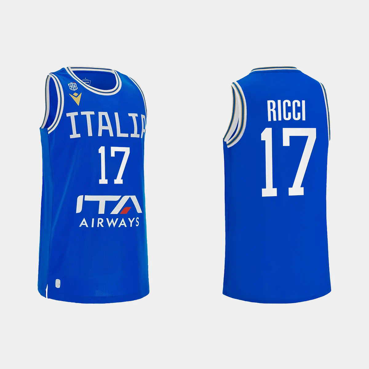 2023 FIBA World Cup Italy Basketball Giampaolo Ricci Blue Home Jersey
