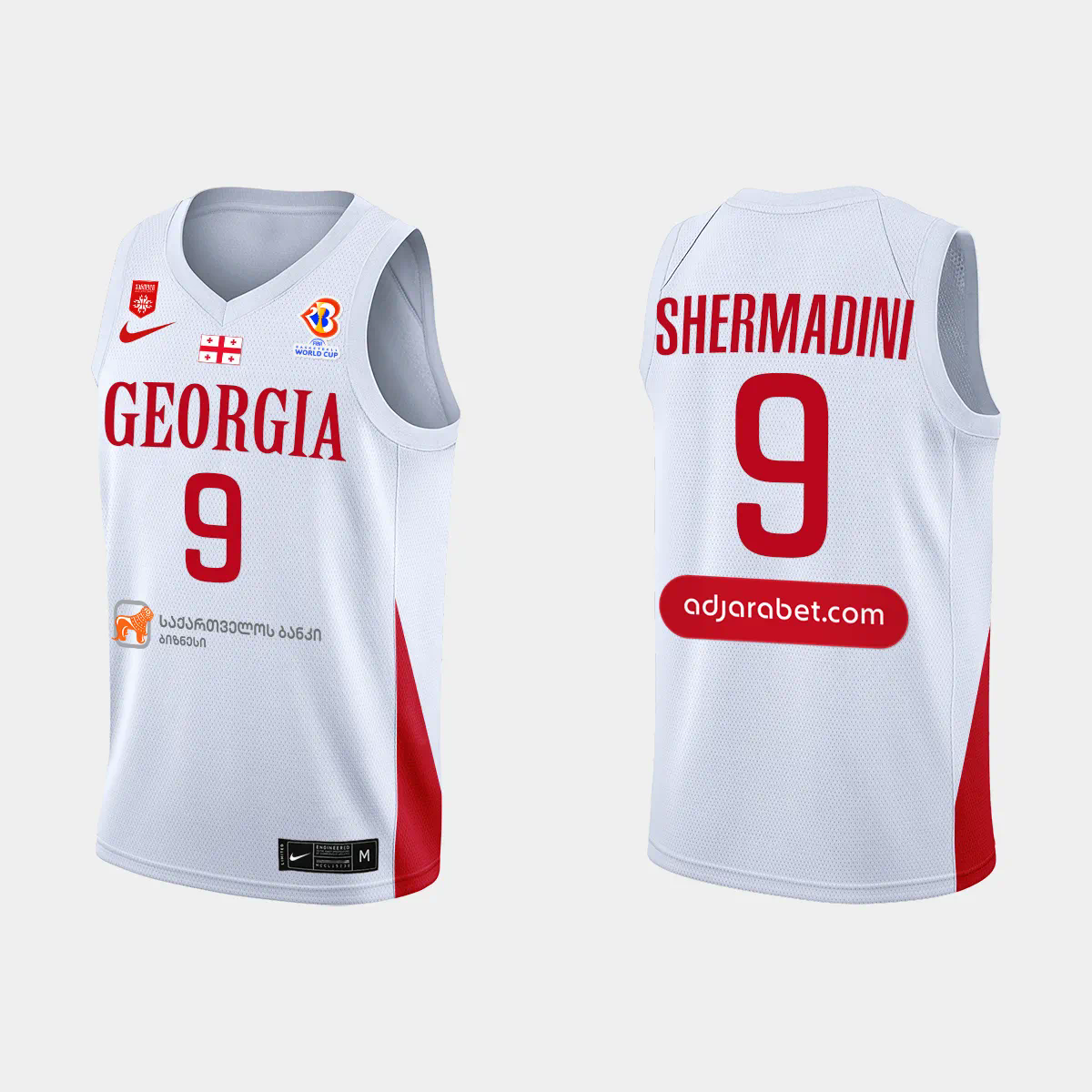 Giorgi Shermadini Georgia Basketball 2023 FIBA World Cup White Home Jersey