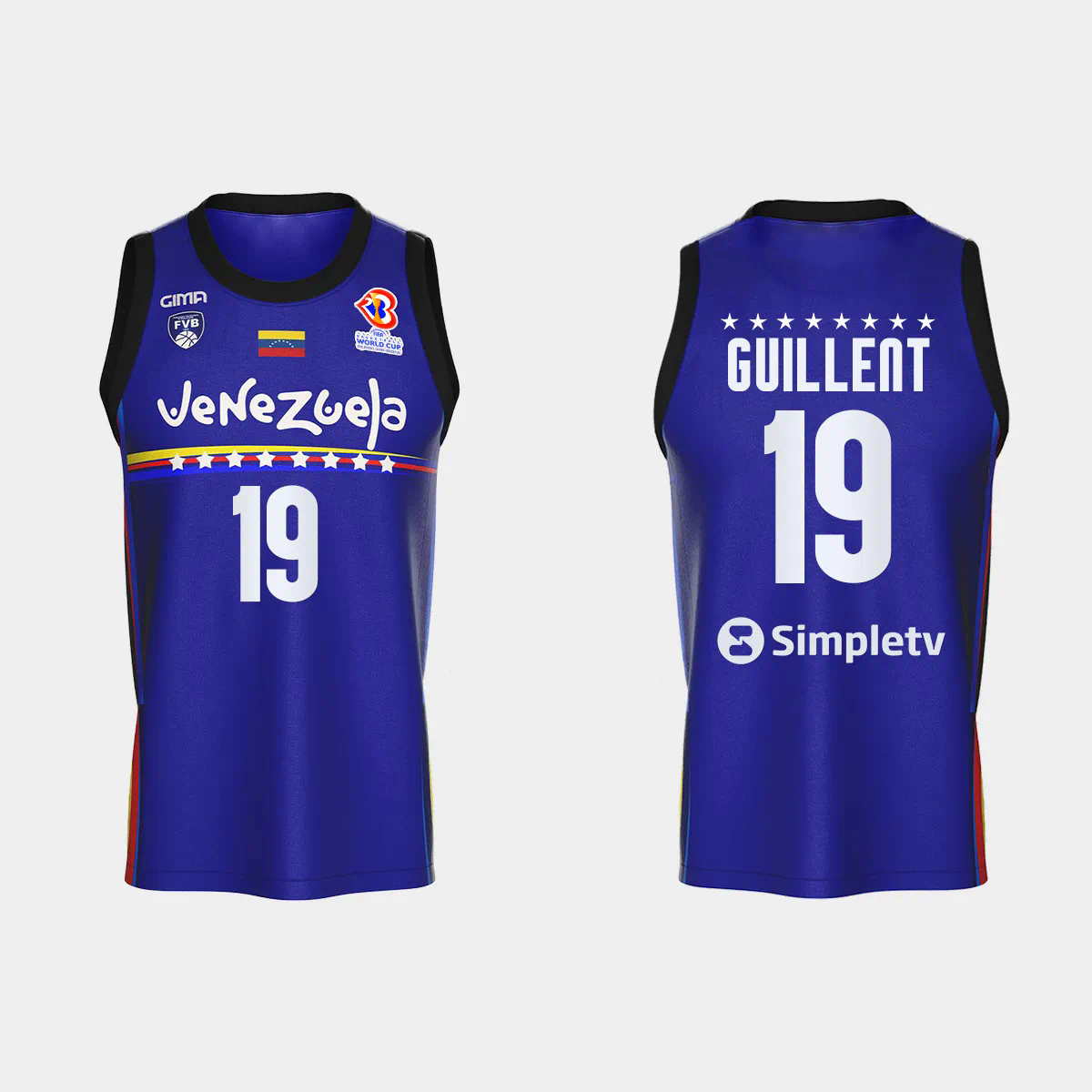 Heissler Guillent Venezuela Basketball 2023 FIBA World Cup Blue Away Jersey Heissler Guillent Venezuela Basketball 2023 FIBA World Cup Blue Away Jersey
