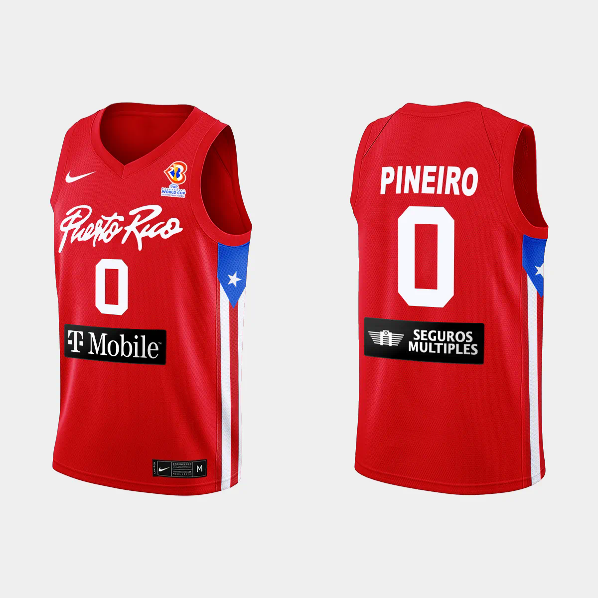 Puerto Rico Basketball Isaiah Pineiro #0 2023 FIBA World Cup Red Away Jersey Puerto Rico Basketball Isaiah Pineiro #0 2023 FIBA World Cup Red Away Jersey